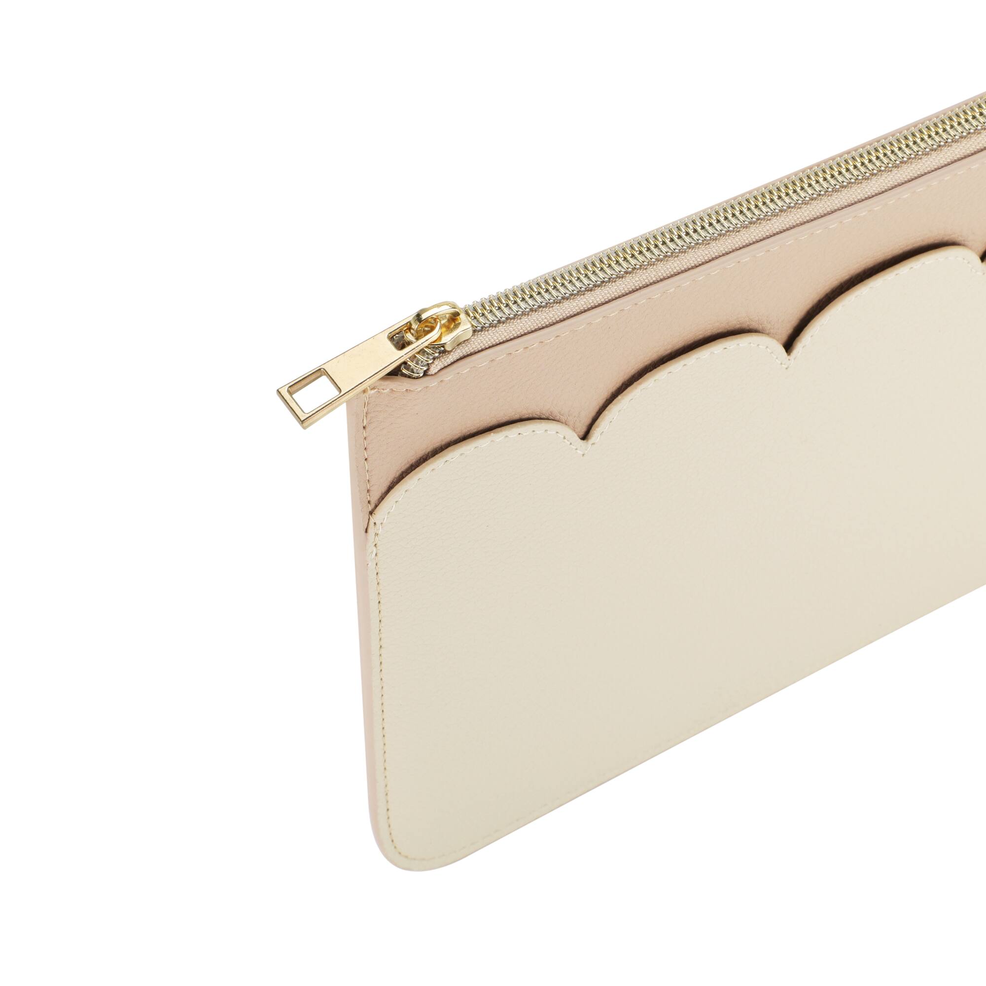 Summer Fashion Scalloped Faux Leather Zipper Pouch by Make Market